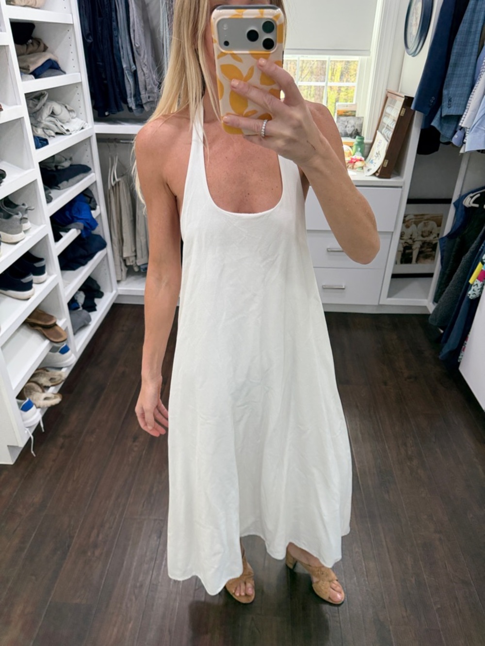 Zara White Halter Maxi Dress S